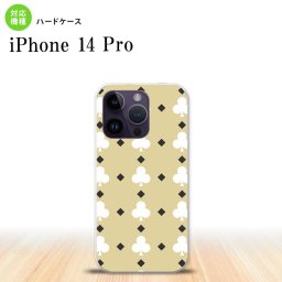 iPhone14 Pro iPhone14 Pro スマホケース 背面ケース ハードケース トランプ クラブ ベージュ 白 2022年 9月発売 nk-i14p-535