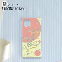 Aquos sense4 SH-41A ケース ハードケース スマホケース 和柄 ピンク 黄 nk-sens4-1230