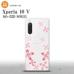 Xperia10V Xperia10V スマホケース 背面ケースソフトケース 花柄 カット 赤 2023年 7月発売 nk-xp105-tp806