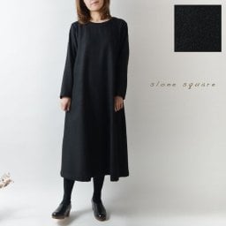 【slone square スロンスクエア】ウール メランジ Aライン ワンピース (28137) レディース 秋 冬 フレア 暖か 温か ゆったり お呼ばれ オケージョン 入学式 卒業式 ナチュラル 服 おしゃれ コーディネート 人気 30代 40代 50代
