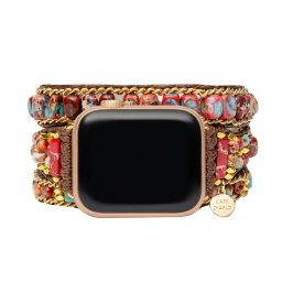 ケープディアブロ CAPE DIABLO アップルウォッチ ストラップ CDAW0028M/41 wwcd00040l チェリーエンペラージャスパー 3連 ブレスレット Mサイズ ミックスカラー