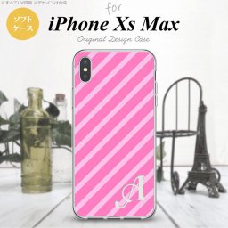 iPhoneXsMax iPhone XS Max スマホケース ソフトケース ストライプ ピンク +アルファベット メンズ レディース nk-ixm-tp715i