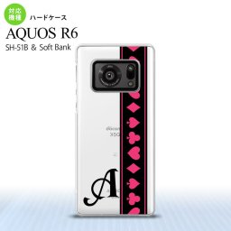 SH-51B AQUOS R6 AQUOS R6 スマホケース ハードケース トランプ 帯 黒 ピンク +アルファベット メンズ レディース nk-r6-524i