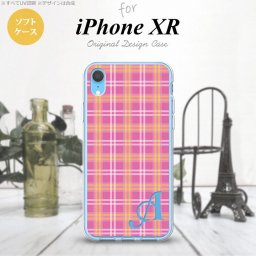 iPhoneXR iPhone XR スマホケース ソフトケース チェック B ピンク +アルファベット メンズ レディース nk-ipxr-tp434i