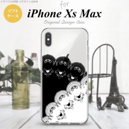 iPhoneXsMax iPhone XS Max スマホケース ソフトケース レース B 黒 白 メンズ レディース nk-ixm-tp726