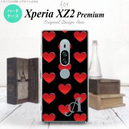 Xperia XZ2 Premium XZ2 プレミアム SO-04K SOV38 専用 スマホケース カバー ハードケース ハート 黒×赤 イニシャル 対応 nk-xz2p-117i[スマホ,スマホケース,スマホカバー,ケース,カバー,ジャケット]