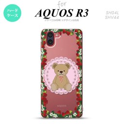 SH-04L SHV44 R3 AQUOS R3 スマホケース カバー くま イチゴ ピンク nk-r3-1508