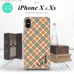 【iPhoneX】【スマホケース/スマホカバー】【アイフォンX】iPhoneX スマホケース ケース アイフォンX イニシャル チェックA ベージュ×赤 nk-ipx-445ini【メール便送料無料】
