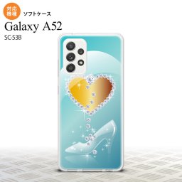 SC-53B Galaxy A52 スマホケース ソフトケース ハート ガラスの靴 青 メンズ レディース nk-sc53b-tp235