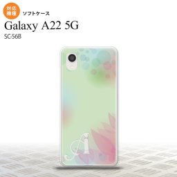 SC-56B Galaxy A22 スマホケース ソフトケース ぼかし 花柄 緑 +アルファベット メンズ レディース nk-a22-tp1591i