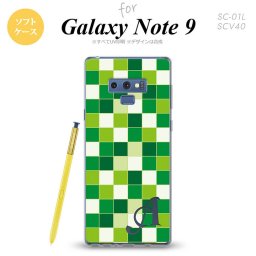 Galaxy Note 9 ギャラクシー ノート9 SC-01L SCV40 スマホケース カバー ソフトケース スクエア 緑 イニシャル 対応 nk-note9-tp1022i[スマホ,スマホケース,スマホカバー,ケース,カバー,ジャケット]