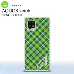 SHG04 SHG04 ZERO6 AQUOS zero6 スマホケース ハードケース チェック A 緑 +アルファベット メンズ レディース nk-zero6-435i