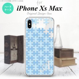 iPhoneXsMax iPhone XS Max スマホケース ハードケース パズル 水色 +アルファベット メンズ レディース nk-ixm-1206i