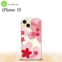 iPhone15 iPhone15 スマホケース 背面ケース ハードケース 花柄 サクラ A 赤 2023年 9月発売 nk-i15-052
