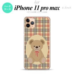 iPhone11ProMax iPhone11pro max スマホケース ハードケース くま チェック 茶 赤 メンズ レディース nk-i11pm-752