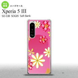 SO-53B SOG05 Xperia5III ケース ハードケース 花柄 ミックス E ピンク オススメ 人気 おしゃれ スマート シンプル nk-xp53-307