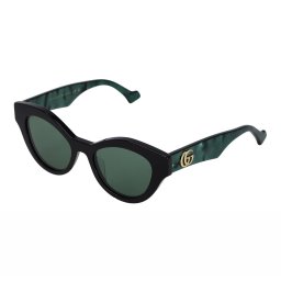 グッチ GUCCI サングラス アイウェア UVカット GG0957S-001 キャットアイ型 レディース ブラック+グリーン