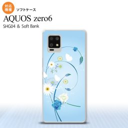 SHG04 SHG04 ZERO6 AQUOS zero6 スマホケース ソフトケース 花柄 ミックス A 青 メンズ レディース nk-zero6-tp272