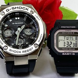 恋人たちのGショックペアウオッチ G-SHOCK BABY-G ペアウォッチ  カシオ 2本セット 電波ソーラー GST-W110-1AJF BGD-5650-1BJF  ラッピング無料アナデジ デジタル クリスマス プレゼント 誕生日 御祝い還暦 銀婚式 結婚記念日 婚約
