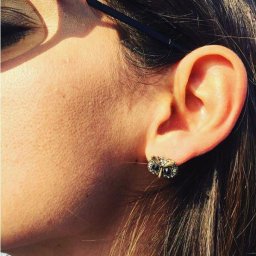 【ミアズ】MIA's Vintage Blue Crystal フクロウピアス
