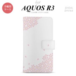 SH-04L/SHV44 AQUOS R3 手帳型スマホケース カバー 桜 薄ピンク  nk-004s-r3-dr1421