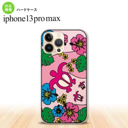 iPhone13ProMax iPhone13 Pro Max 背面ケース カバー ステンドグラス風 ホヌとハイビスカス ピンク ステンドグラス風 iPhone13 マックス 6.7インチ  nk-i13pm-sg04