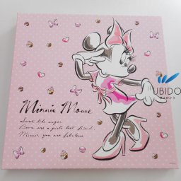 ディズニー キャンバス ミニー【ファッショナブルミニー】30角 キャンバスアート ウォールアートパネル レトロ アンティーク おしゃれ ファブリックパネル インテリア キャンバスパネル 絵 店舗 子供部屋 ミッキー＆ミニー ギフト 誕生日 