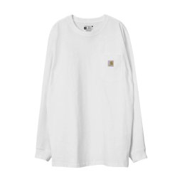 カーハート CARHARTT トップス Tシャツ 長袖 ロンT ポケット ポケT ワークウェア ルーズフィット オーバーサイズ シンプル ワンポイント K126 メンズ ホワイト