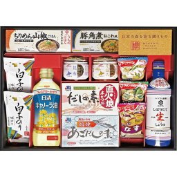 味香門和膳 みかどわぜん アマノフーズ [26-2703-050] キッコーマン 和食詰合せ ギフト セット 生しょうゆ 混ぜごはんの素 おみそ汁 白子のり 鶏そぼろ だしの素 キャノーラ油 詰め合わせ お返し 内祝い お祝い お中元 お歳暮