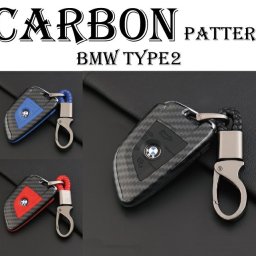 BMW専用 カーボン調 スマートキーケース X1/X5/X6 3ボタン式 TYPE2 キーホルダー付き2シリーズ、F45、F46、X1、F48、49、X5、F15、F85、X6、F16、F86、5シリーズ、G30、G31、7シリーズ、G11、G12、キーレス、カルビナ、鍵、父の日