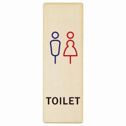 トイレ プレート 木製 男女 Kタイプ 長方形 縦書き 4x12cm ドア サインステッカー ピクトサイン トイレマーク表示 案内 注意 施設 御手洗 TOILET おしゃれ シンプル 安全対策
