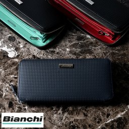 Bianchi carbonio カーボン型押し牛革 ラウンドジッパー長財布 おしゃれかっこいい/大人/財布/レザー/