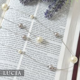 【LUCIA ルチア】グレーパールMIX ロング ネックレス (9817)レディース アクセサリー ネックレス 真珠 2連 二連 ナチュラル ギフト プレゼント 誕生日 記念日 母の日 20代 30代 40代 50代 60代 クリスマス ギフト プレゼント