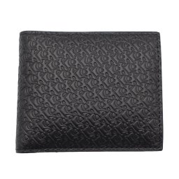 カルバンクライン　CK　Calvin Klein　二つ折り財布　LV04G1085G　ブラック BLACK　CKロゴ　エンボススレザー　AOP OUTLINE BILFOLD Wiht Coin　Europeライン