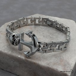 ドクロ アンカー ベルトブレスレット チェーンブレスレット 錨 骸骨 ドクロ プチプラ メンズ 男性 お洒落 人気 トレンド 流行り