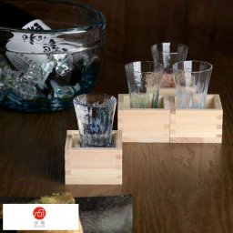津軽びいどろ 酒器 枡酒杯 花めぐり こぼれ酒 セット 2点セット