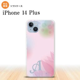 iPhone14 plsu iPhone14 plsu スマホケース 背面ケースソフトケース ぼかし 花柄 ピンク +アルファベット 2022年 10月発売 nk-i14pl-tp1593i