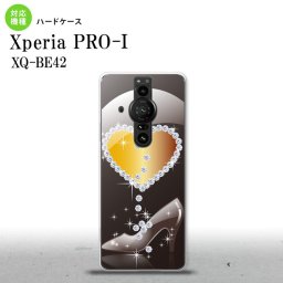 XperiaPRO-I Xperia PRO-I スマホケース 背面ケース ハードケース ハート ガラスの靴 黒 背面カバー android nk-xproi-236