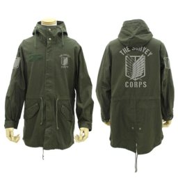 進撃の巨人 調査兵団 エンブレム M-51ジャケット モッズコート カーキ Lサイズ COSPA