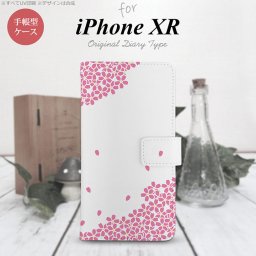 iPhoneXR iPhone XR 手帳型スマホケース カバー 桜 濃ピンク  nk-004s-ipxr-dr1423