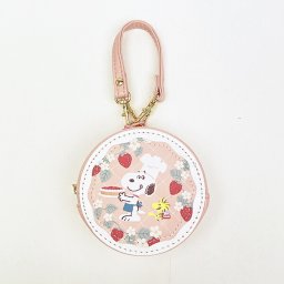 スヌーピー ラウンドマカロンポーチ ストロベリー SNOOPY
