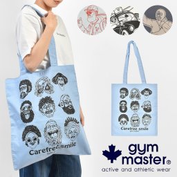 トートバッグ gym master ジムマスター メンズ レディース 薄い コットン エコバッグ 折りたたみ 畳める 軽い 大容量 A4 大きめ おもしろ かわいい おしゃれ アウトドア 手提げ 肩掛け サブバッグ ショッピングバッグ 買い物袋 鞄 青 グレー 水色 ブルー チャコール ホワイト