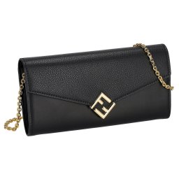 フェンディ FENDI 財布 長財布 小銭入れ付き ショルダーバッグ お財布ショルダー チェーンバッグ 8M0365-0ALV4 F0KUR レディース ブラック 本革 レザー