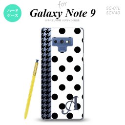 Galaxy Note 9 ギャラクシー ノート9 SC-01L SCV40 スマホケース カバー ハードケース ドット・千鳥 黒 イニシャル 対応 nk-note9-1515i[スマホ,スマホケース,スマホカバー,ケース,カバー,ジャケット]