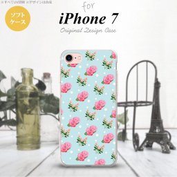 【iPhone7】【スマホケース/スマホカバー】【アイフォン７】iPhone7 スマホケース カバー アイフォン７ ソフトケース 花柄・バラ 水色 nk-iphone7-tp241【メール便送料無料】