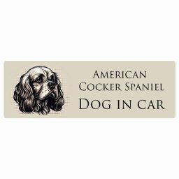 ドッグ カーステッカー イラスト付 Dog in Car アメリカンコッカースパニエル Aタイプ セーフティサイン 犬種別 長方形 15x5cm シール リア あおり運転対策 Dog Sticker 屋外 屋内 防水 かわいい おしゃれ 安全対策 カーサイン