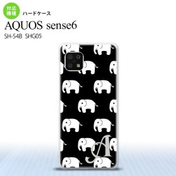 SH-54B SHG05 AQUOS sense6 スマホケース ハードケース ゾウ 黒 +アルファベット メンズ レディース nk-sens6-774i