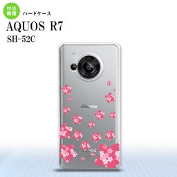 SH-52C AQUOS R7 スマホケース 背面ケース ハードケース 花柄 サクラ D クリア ピンク 2022年 7月発売 nk-r7-186