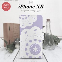 iPhoneXR iPhone XR 手帳型スマホケース カバー レース クリア 紫  nk-004s-ipxr-dr1486