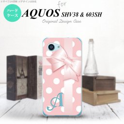 【SHV38】【スマホケース/スマホカバー】【アクオス セリエ ミニ】SHV38 スマホケース AQUOS SERIE mini ケース アクオス セリエ ミニ イニシャル ドット・リボン ピンク nk-shv38-303ini【メール便送料無料】